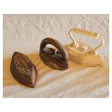 Vintage Cast Iron Sad Irons Including Geneva Brand and Others