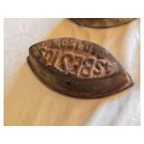 Vintage Cast Iron Sad Irons Including Geneva Brand and Others