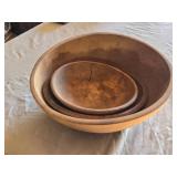 Set of Three Vintage Wooden Bowls