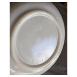 Pyrex Baking Dishes including Glass Loaf Pan model 213-R and White Mixing Bowl