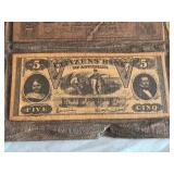 Wooden Texas and Louisiana Banknotes