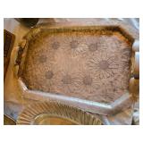 Vintage Metal Serving Trays and Platters including Continental Metal Hand Wrought 755 and Wilton Co. Tray