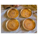 Assorted Brass and Metal Decorative Items Including Plates, Shoe Figurine, Napkin Rings and Knobs