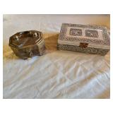Metal Boxes including Brass Octagonal Box and Decorative Elephant Box