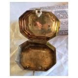 Metal Boxes including Brass Octagonal Box and Decorative Elephant Box