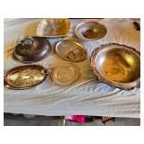 Silver and Metal Serving Dishes and Trays including Everlast Metal Bowl, Oval Tray, and Decorative Dish