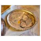 Silver and Metal Serving Dishes and Trays including Everlast Metal Bowl, Oval Tray, and Decorative Dish