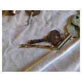Lot of Vintage Keys, Edgewell Fingernail Clipper, Paper Clips, and Small Tools