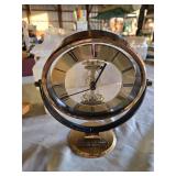 Heavy Brass Desk Clock with Nameplate and Minnesota Shaped Wall Clock