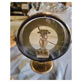 Heavy Brass Desk Clock with Nameplate and Minnesota Shaped Wall Clock