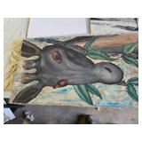 Lot of Art Pieces Including Paintings and Painted Plates