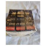 Dale Earnhardt Collectibles including The Intimidator Tire Mug, Budweiser Racing Glass, and Chevy Dealers Rubik