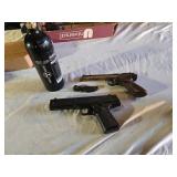 Daisy Powerline 201 Dual Ammo CO2 BB Gun, Crosman 22 Pistol, and CO2 Cylinder