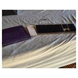 USB-C to Digital AV Multiport Adapter, Wired Keyboard, and Purple Bluetooth Keyboard