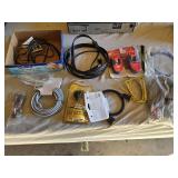 Various audio, video, and network cables, including RCA stereo audio cables, CAT6 network cables, VGA extension cables, USB printer cables, and more.