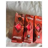 Titleist TruFeel, Callaway Big Bertha, and RAM Dual Titanium Golf Balls