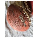 Lot of 2 Footballs including Wilson NFL Leather Football