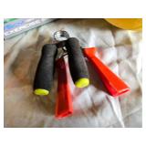 Crane Exercise Ball, TKO Medicine Ball, Clubz Weighted Club, and Hand Grips