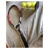 Wilson K Factor Tennis Racket and Penn Coach Tennis Balls