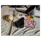 Mizuno Volleyball, Alpo Frisbee, Baton, and Mini Basketball Hoop Set, Air Pump with Broken Hose