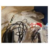 Assorted Electronics and Accessories including USB 2.0 Printer Cable, Mini FM Scanner Radio, and 8GB Flash Drive