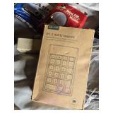 Assorted Electronics and Accessories including USB 2.0 Printer Cable, Mini FM Scanner Radio, and 8GB Flash Drive