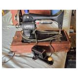 White Number 8 Sewing Machine with Foot Pedal and Case
