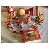 Lot of Christmas Ornaments Including Hallmark Jeep Wrangler Sport 4.0 L and Various Decor