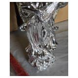 Pair of Silver Colored Angel Candle Holders and Candles