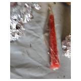 Pair of Silver Colored Angel Candle Holders and Candles