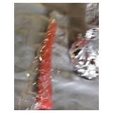 Pair of Silver Colored Angel Candle Holders and Candles