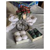 Danish Iron Candle Holder with Boxed Ball Candles