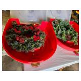 Holiday Wreaths in Storage Containers