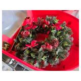 Holiday Wreaths in Storage Containers