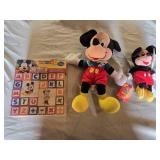 Mickey Mouse Clubhouse Alphabet Blocks and Plush Toys including Mattel Mickey and Disney Store Mickey Toys