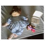 Cabbage Patch Kids Dolls and Accessories Lot including Large Doll, Two Mini Dolls, and Accessories