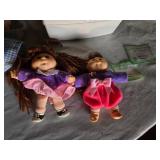 Cabbage Patch Kids Dolls and Accessories Lot including Large Doll, Two Mini Dolls, and Accessories