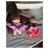 Cabbage Patch Kids Dolls and Accessories Lot including Large Doll, Two Mini Dolls, and Accessories