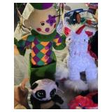 Lot of Plush Toys and Accessories including Stuffed Animals