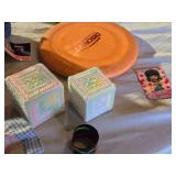 Denim Handbag with Rainbow Strap, Doll Outfit, and Assorted Toys