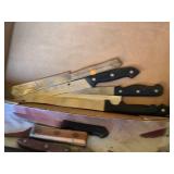 WÃ¼sthof Knife Block with Assorted Knives and Other Assorted Kitchen Knives