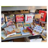Collection of Cookbooks including "Joy of Cooking", "Taste of Home Cookbook", "The New Woman
