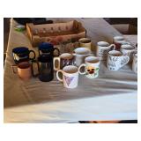 Lot of Assorted Coffee Mugs with Various Designs and Logos