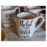 Lot of Assorted Coffee Mugs with Various Designs and Logos