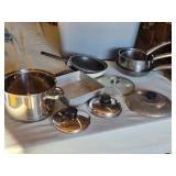 Stainless Steel Cookware Set including Large Pot, Saucepans, Fry Pans, and Lids
