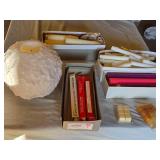 Large Lot Assorted Candles with Wax Melts and Accessories including LARGE Round Candle