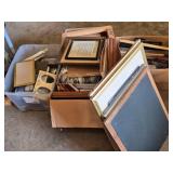 Large Lot of Picture Frames and Art Pieces including Framed Prayer, Assorted Frames, and Decorative Pieces