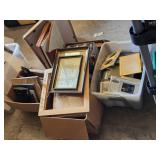Large Lot of Picture Frames and Art Pieces including Framed Prayer, Assorted Frames, and Decorative Pieces