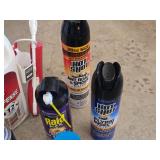 Lot of Household Chemical Products including Ortho Home Defense Insect Killer, Klean Strip Brush Cleaner, and Krylon Clear Varnish