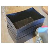 Stackable Storage Bins, Wire Rack Shelf, and Dual Compartment Plastic Bin